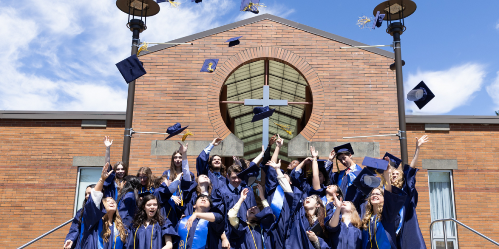 grads tossing their caps